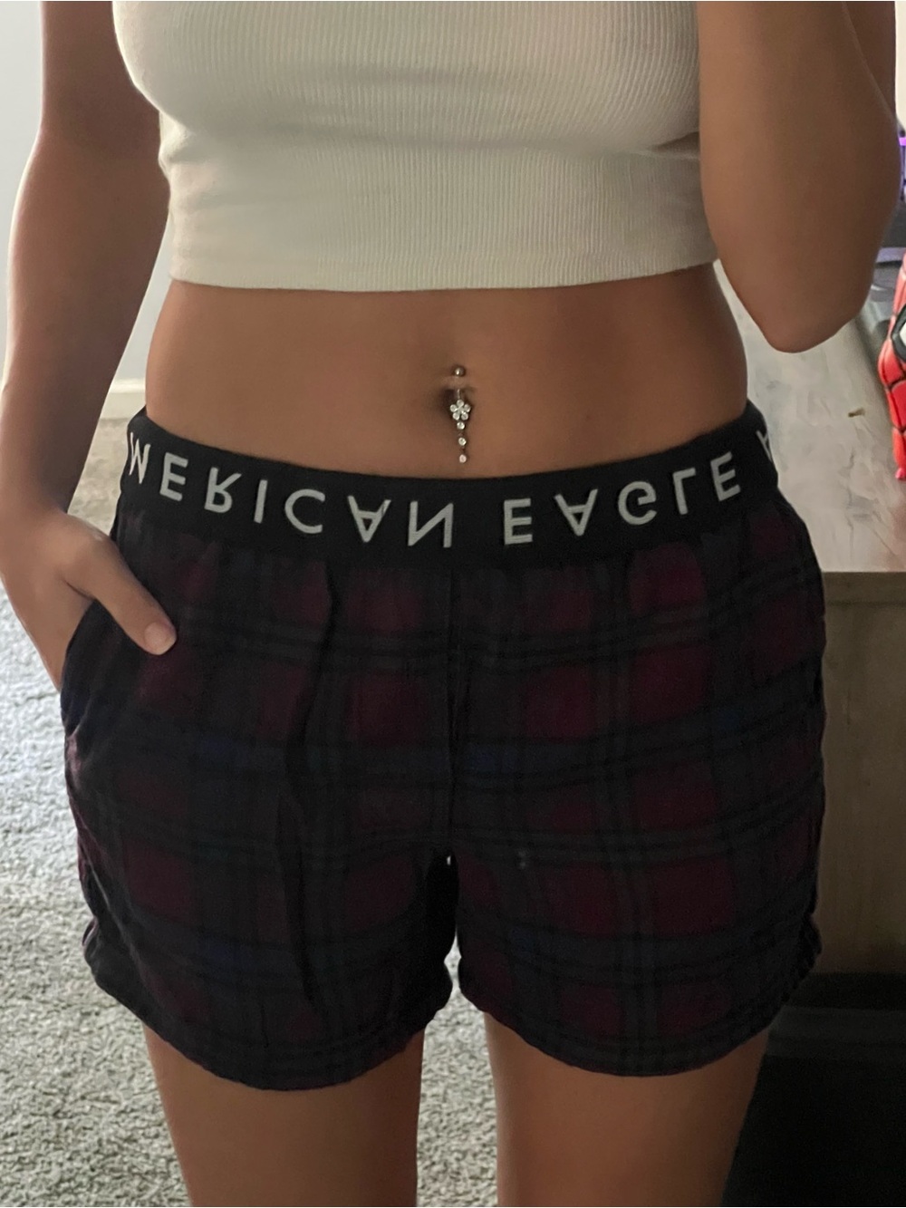 American Eagle Outfitters Plaid Boxers With Pockets